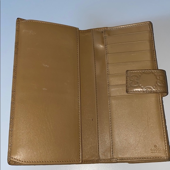 Auth Gucci “Guccissima” Long Leather Wallet Tan - Picture 9 of 10